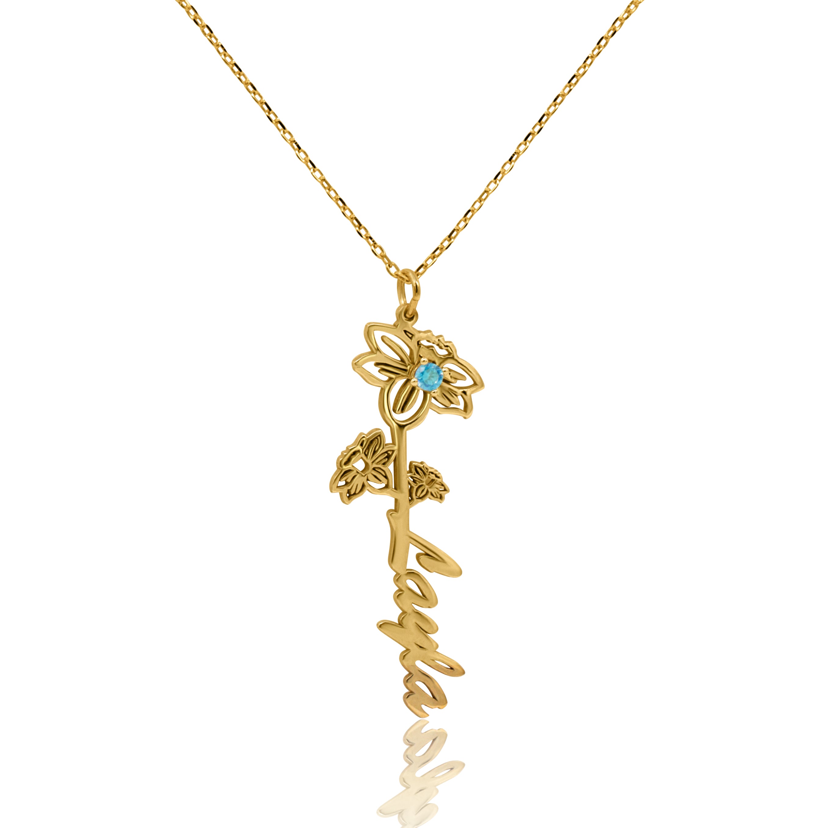 Birth Flower Necklace With Name