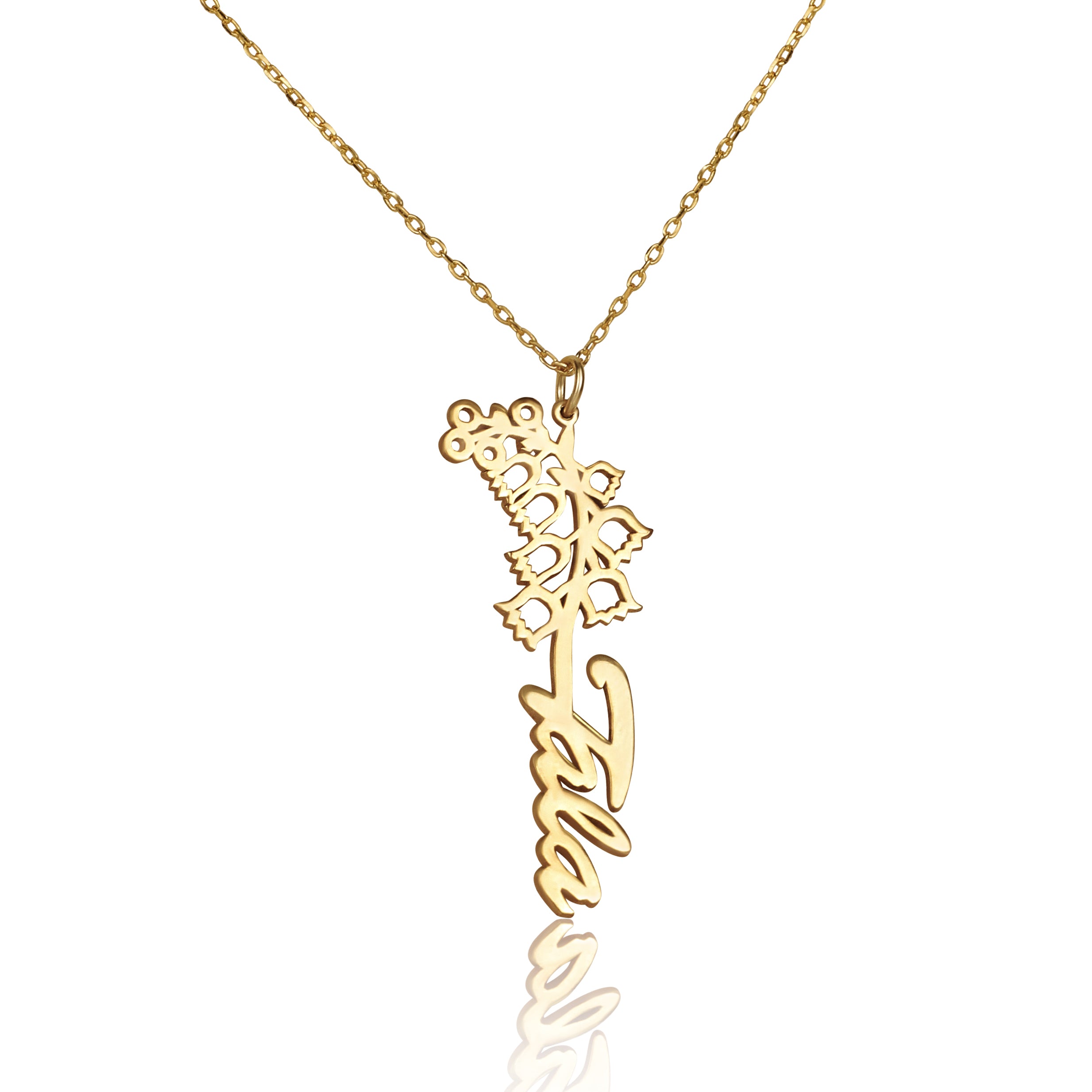 Birth Flower Necklace With Name
