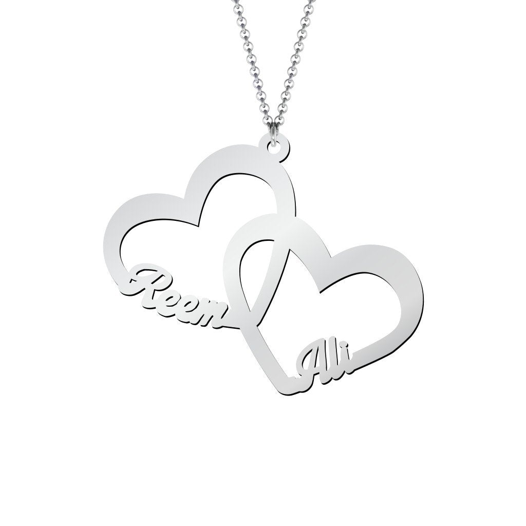 Interlocked In Love Heart Name Necklace