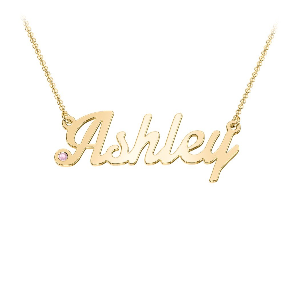 Custom Name Necklace With Birthstone