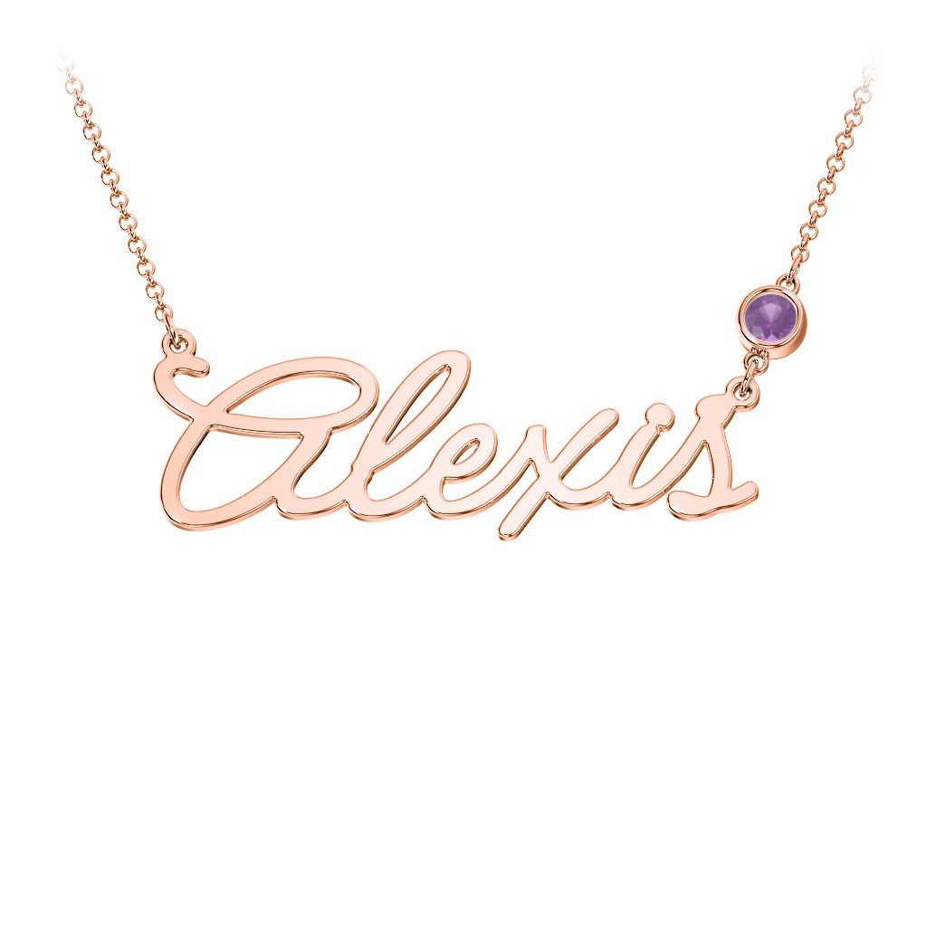 Personalized Name Necklace With Birthstone