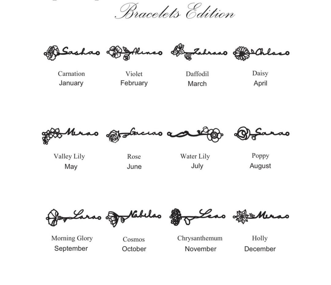 Birth Flower Bracelet