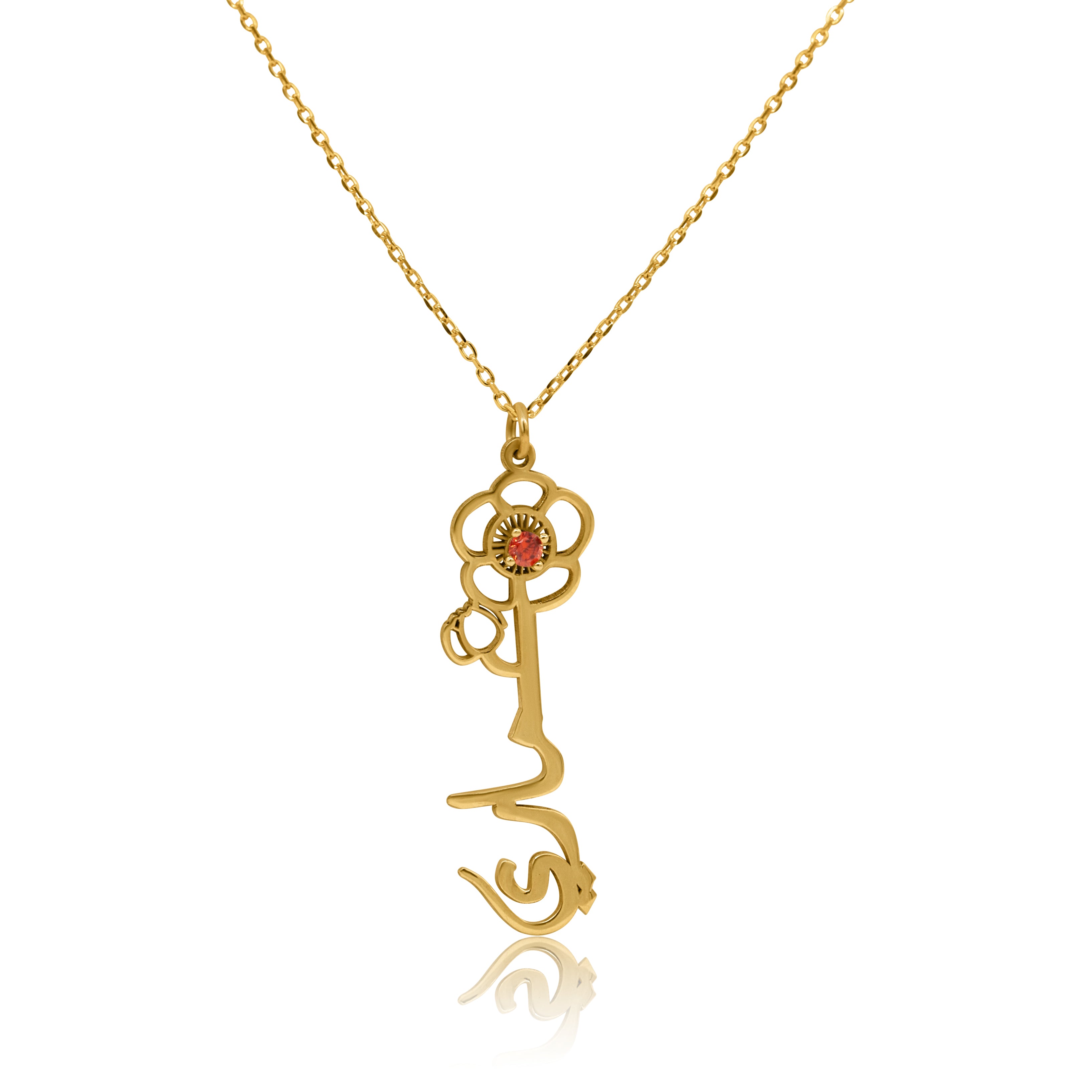 Birth Flower Necklace With Name
