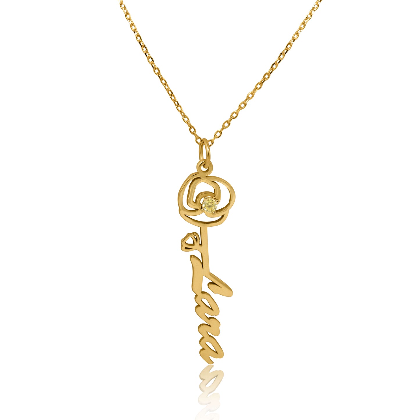 Birth Flower Necklace With Name