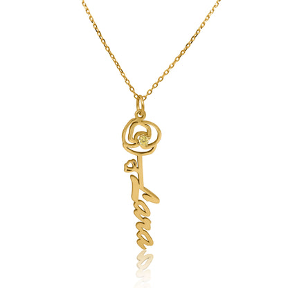 Birth Flower Necklace With Name