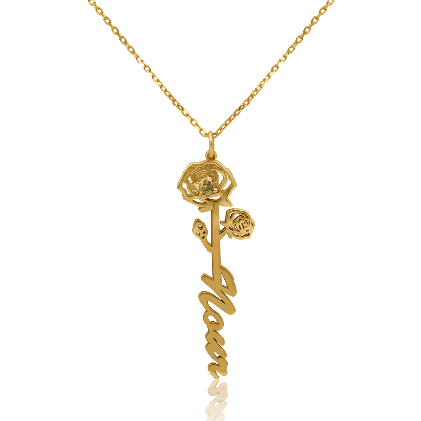 Birth Flower Necklace With Name