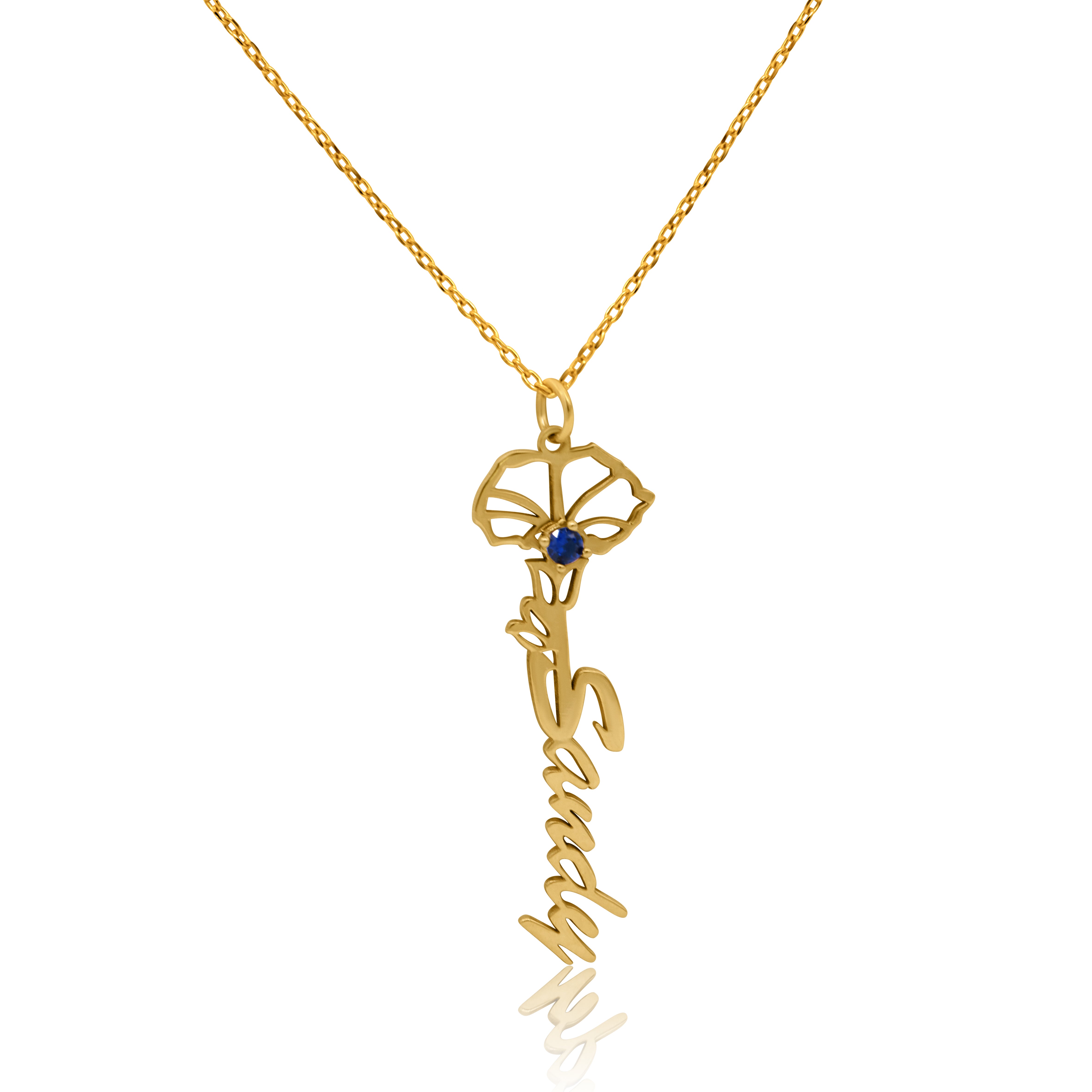 Birth Flower Necklace With Name