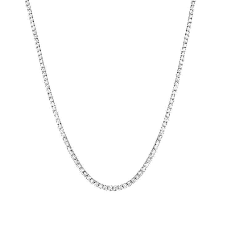 Classic Tennis Necklace White