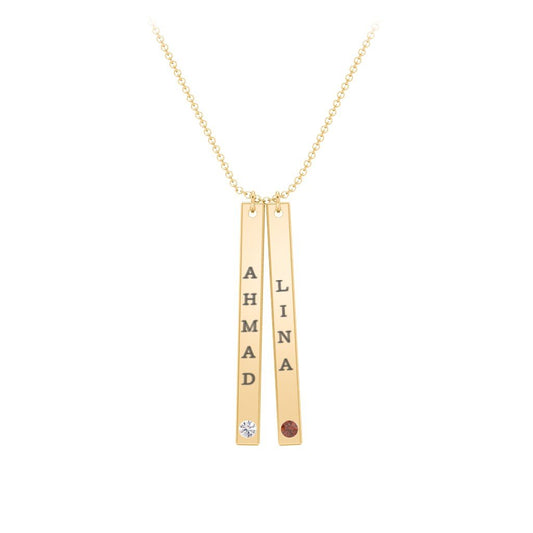 Multi Vertical Birthstone Bar Pendant - 2 Bar