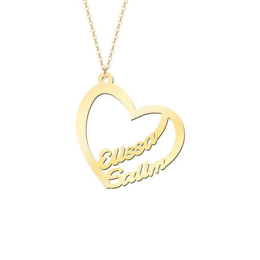 Written With Love Heart Name Necklace