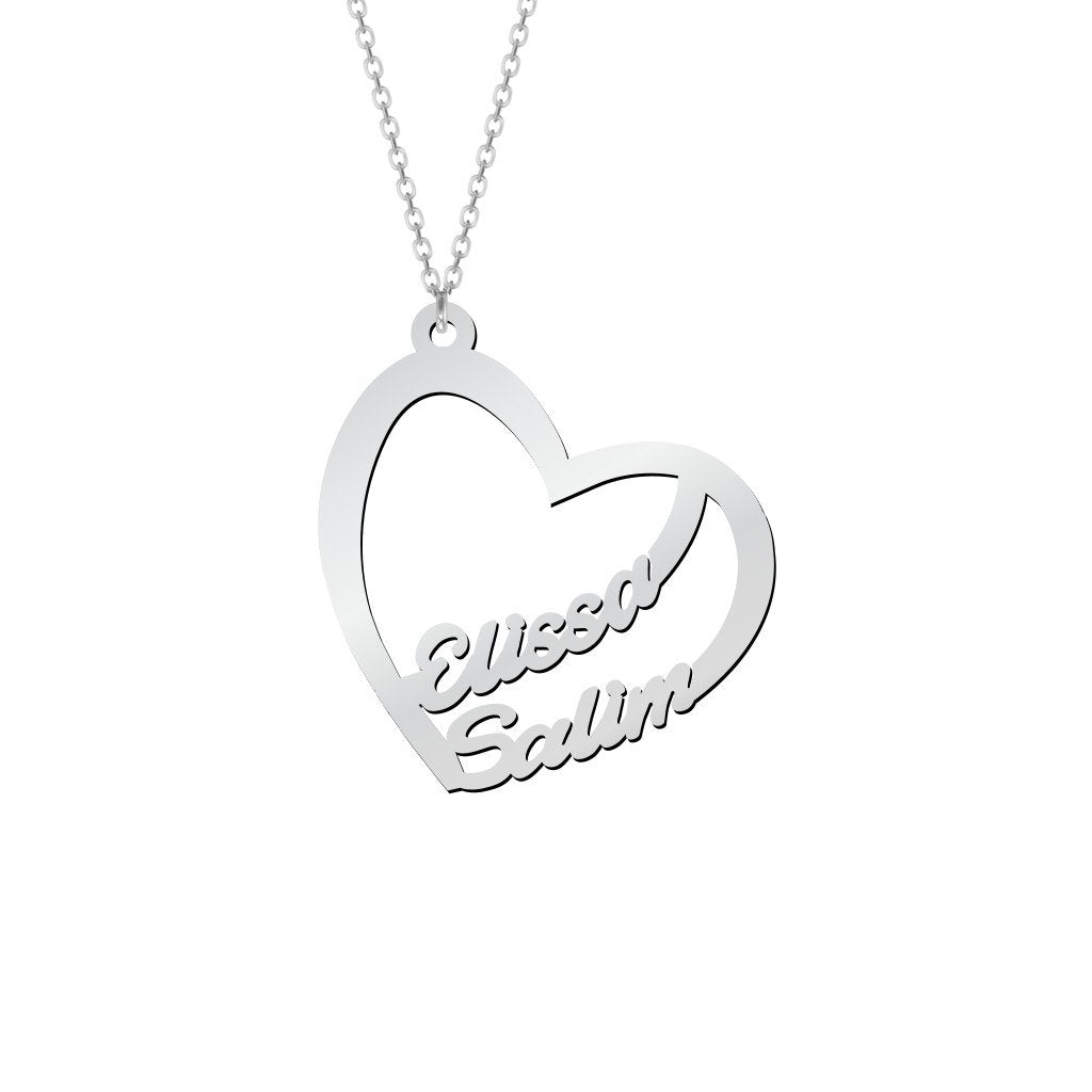 Written With Love Heart Name Necklace