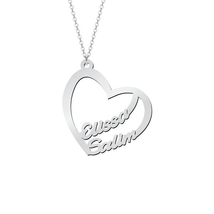 Written With Love Heart Name Necklace