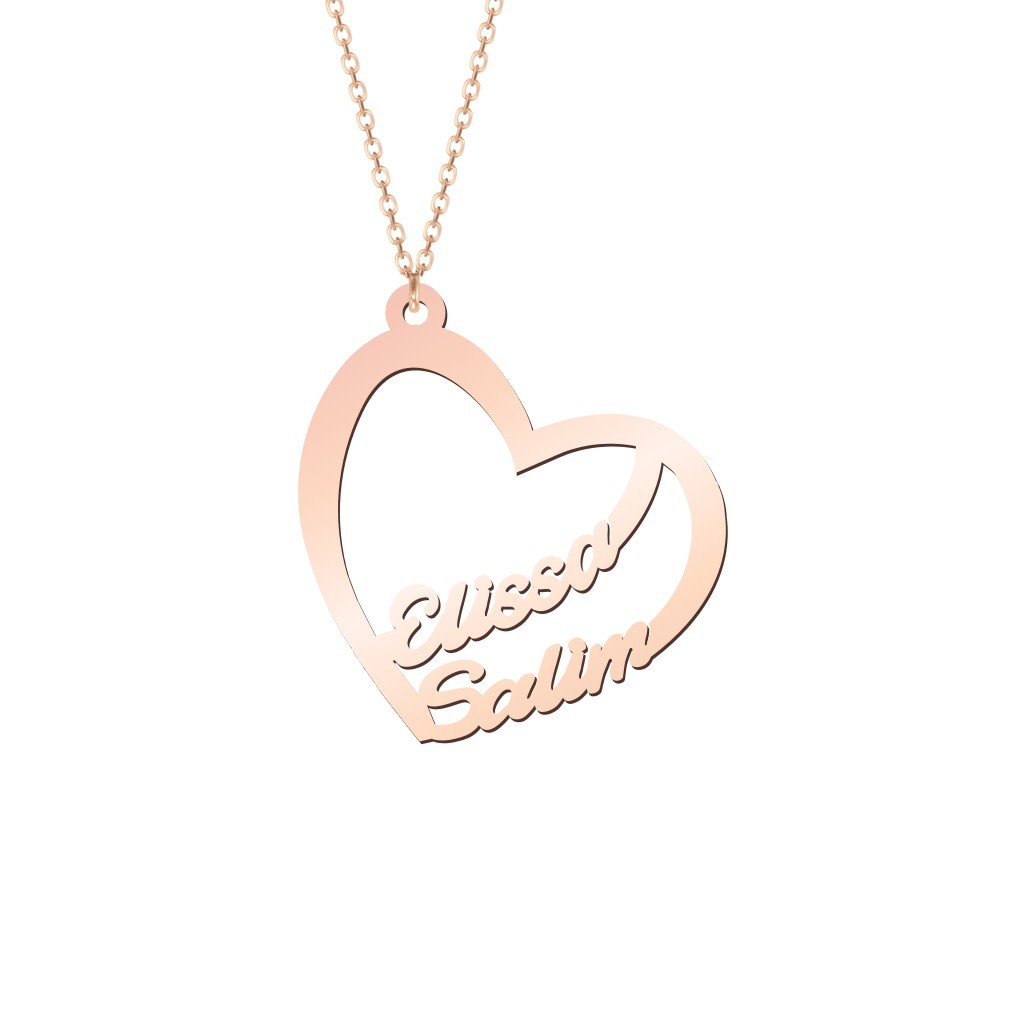 Written With Love Heart Name Necklace