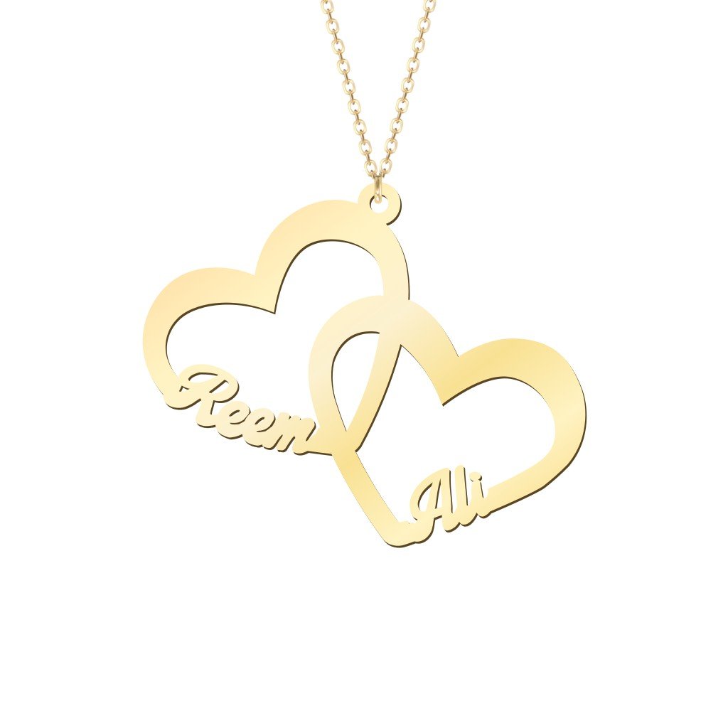 Interlocked In Love Heart Name Necklace