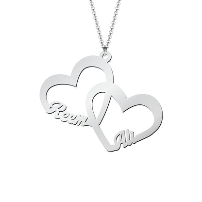 Interlocked In Love Heart Name Necklace