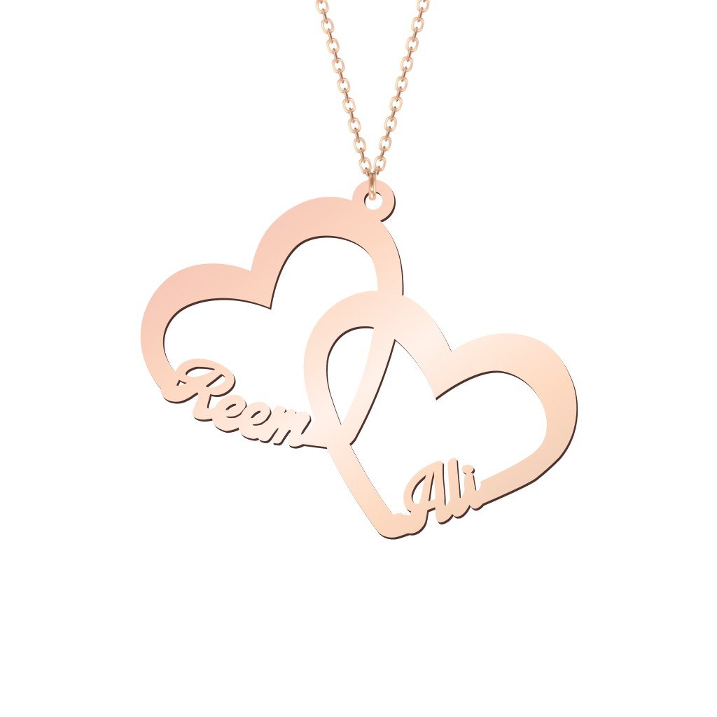 Interlocked In Love Heart Name Necklace