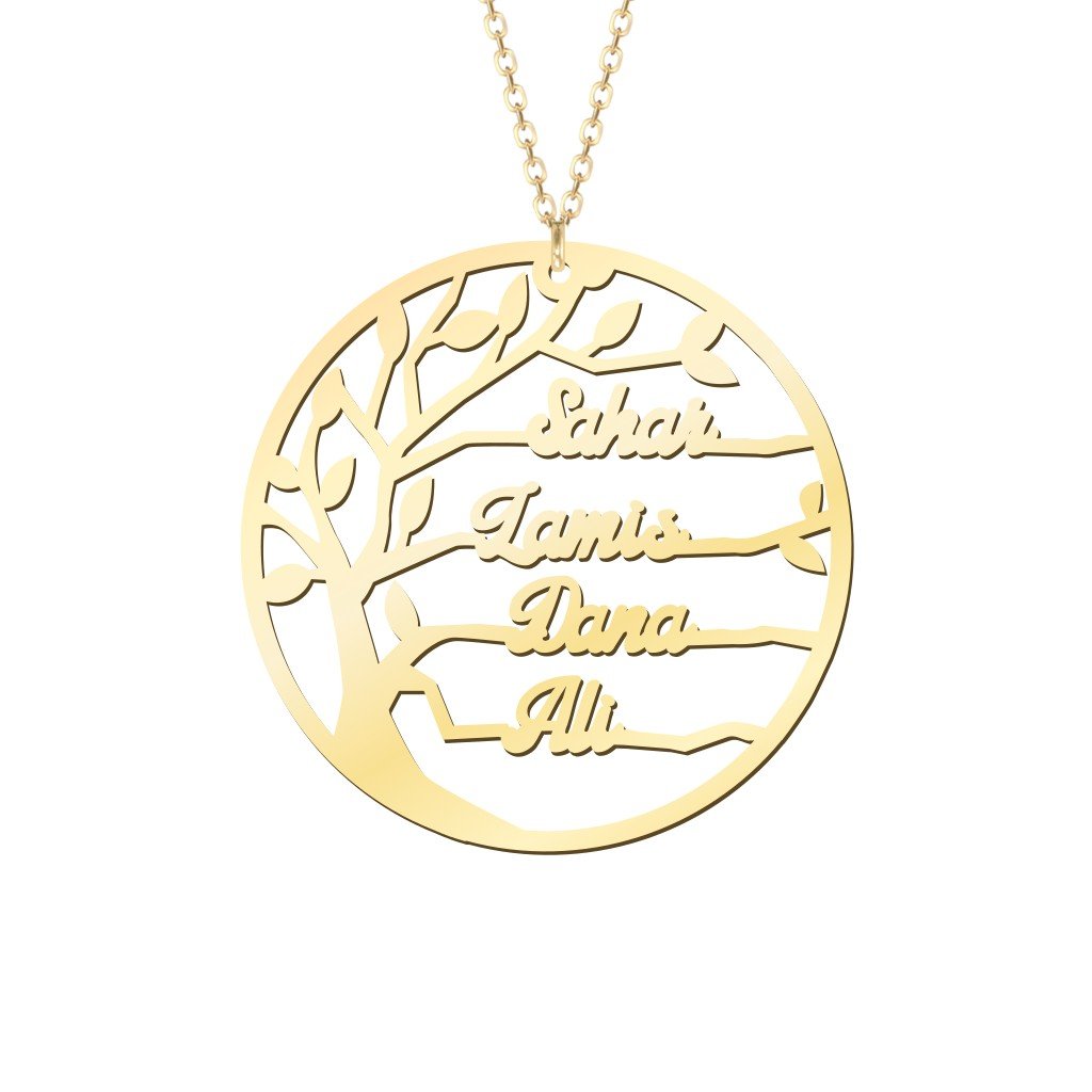 Family Tree Cutout Necklace