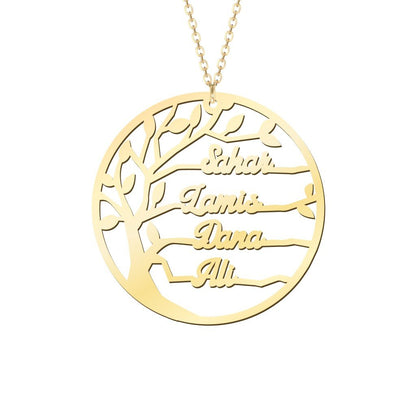 Family Tree Cutout Necklace