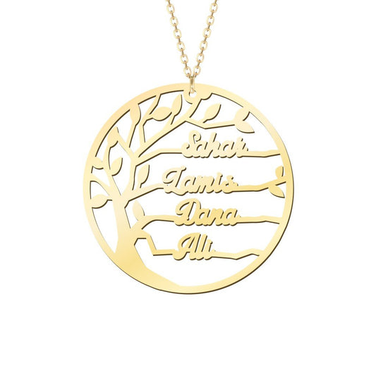 Family Tree Cutout Necklace