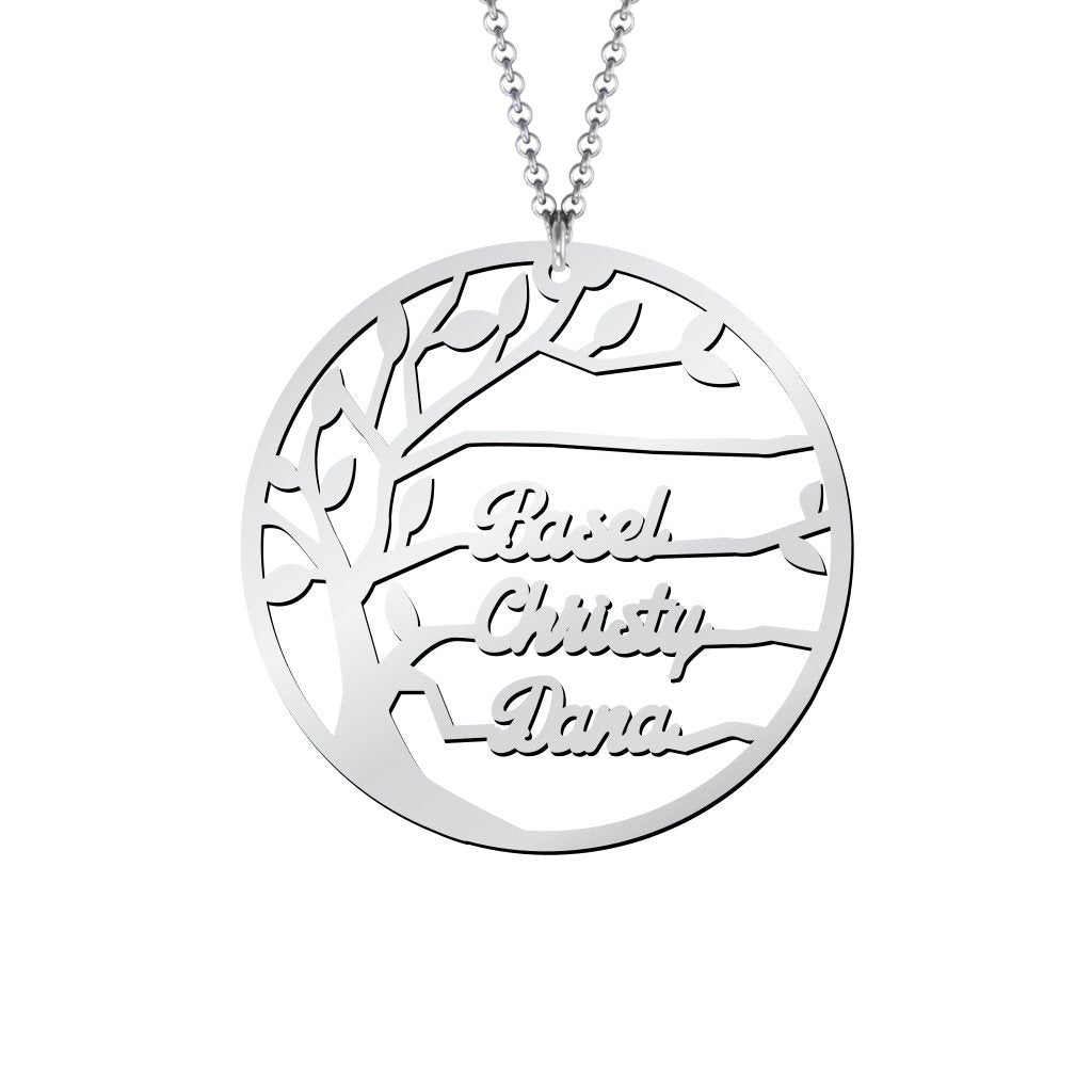 Family Tree Cutout Necklace