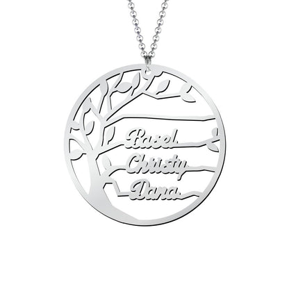 Family Tree Cutout Necklace