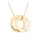 Engraved 2 Interlocking Russian Rings Necklace