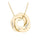 Engraved 3 Interlocking Russian Rings Necklace