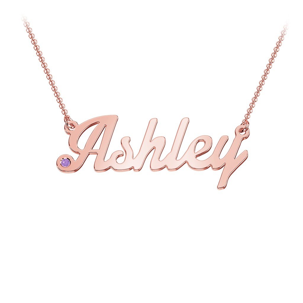 Custom Name Necklace With Birthstone