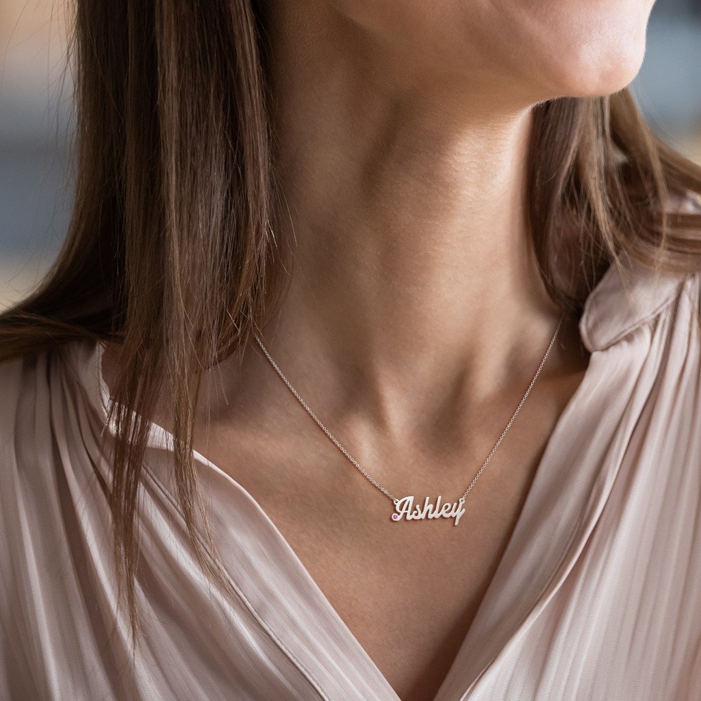 Custom Name Necklace With Birthstone