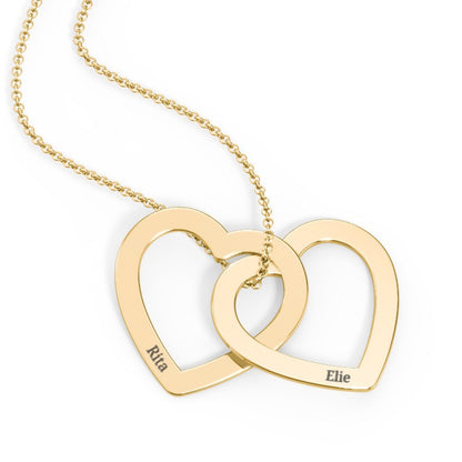 Engravable Interlocking Double Heart Pendant