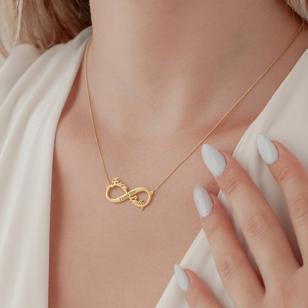 Engravable Two Name Infinity Necklace