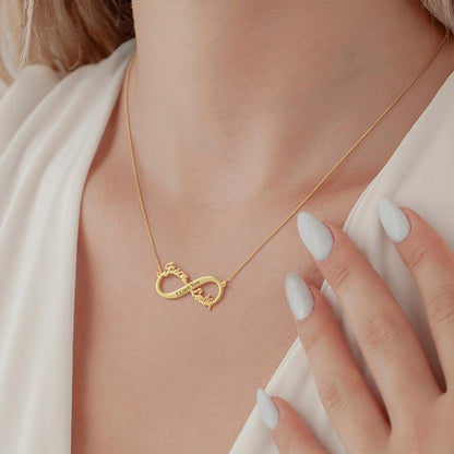 Engravable Two Name Infinity Necklace