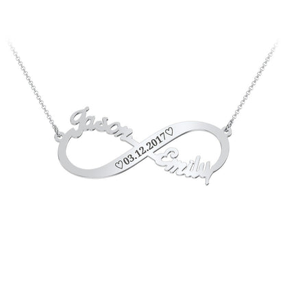 Engravable Two Name Infinity Necklace