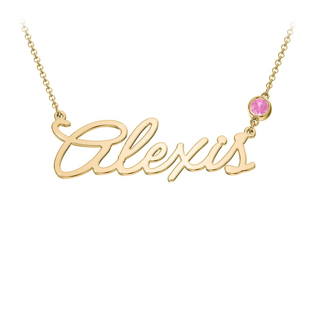 Personalized Name Necklace With Birthstone