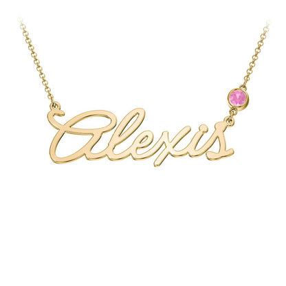 Personalized Name Necklace With Birthstone