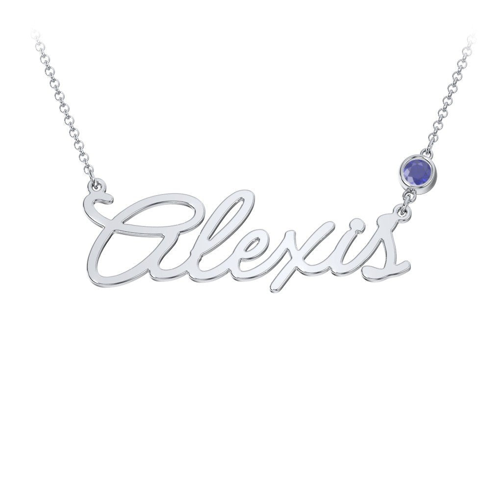 Personalized Name Necklace With Birthstone