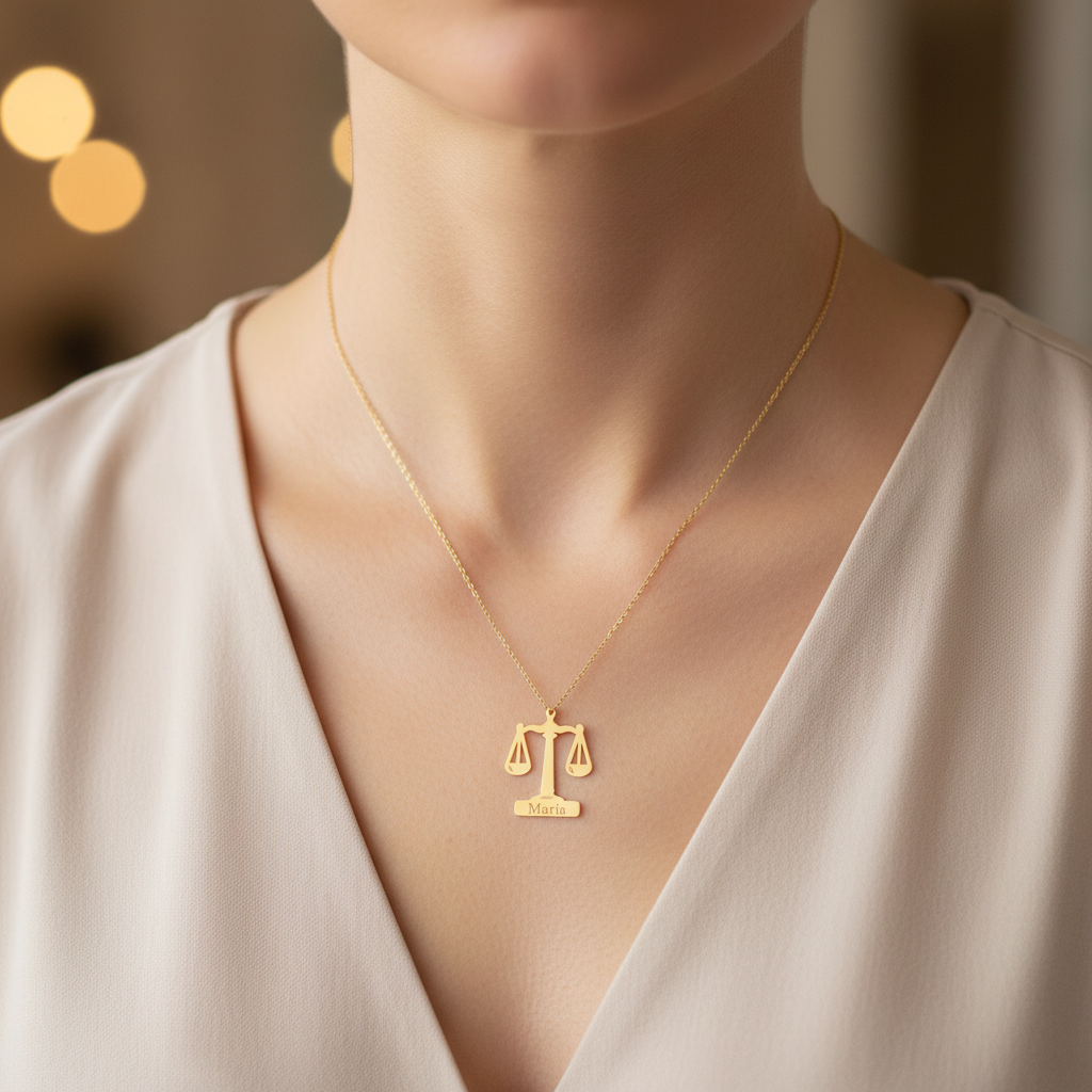 Lawyer Necklace on Model